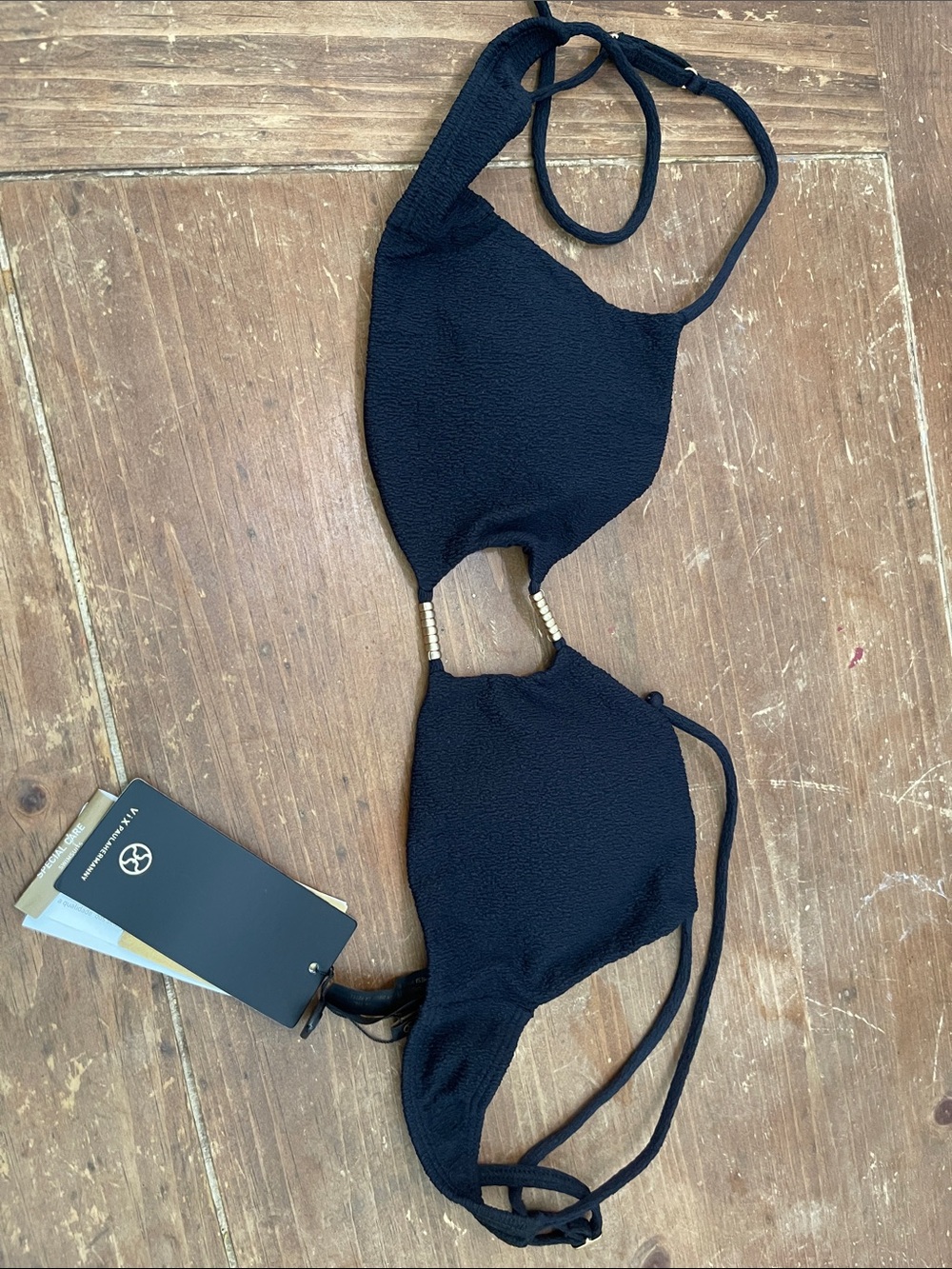 NWT Black Beaded Triangle Bikini Top - Women Intimates & Sleepwear